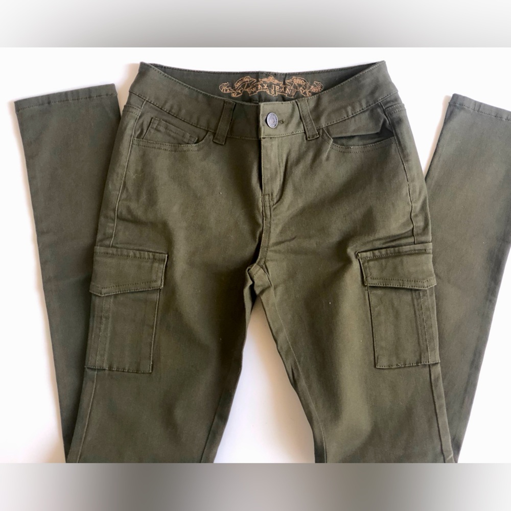 Green Cargo Pants Skinny Jean Size 0